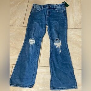 Wild Fable Blue Flare Jeans with Distressed Details